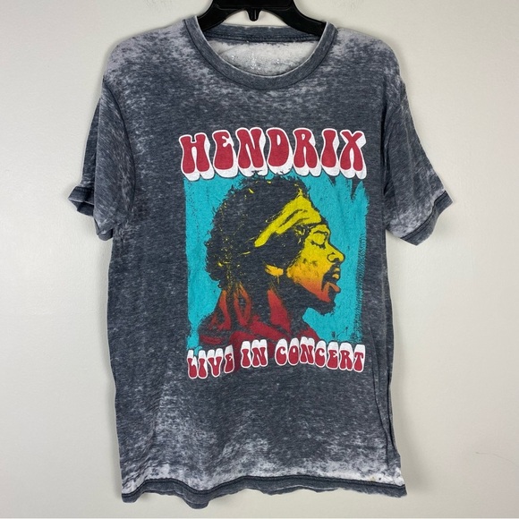 Jimi Hendrix Gray Short Sleeve Tee sz Medium Rock Tee - Picture 1 of 4
